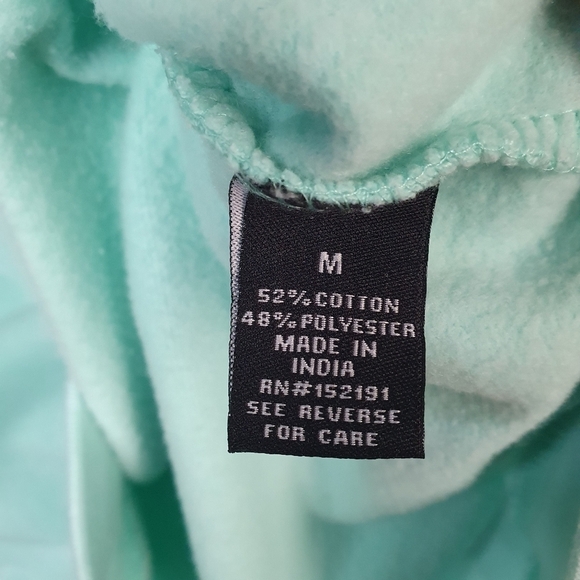 BLIND ROOSTER Embroidered Luxury Ocean Wave Crewneck Sweater Teal‎ Men's Size M - Picture 9 of 11